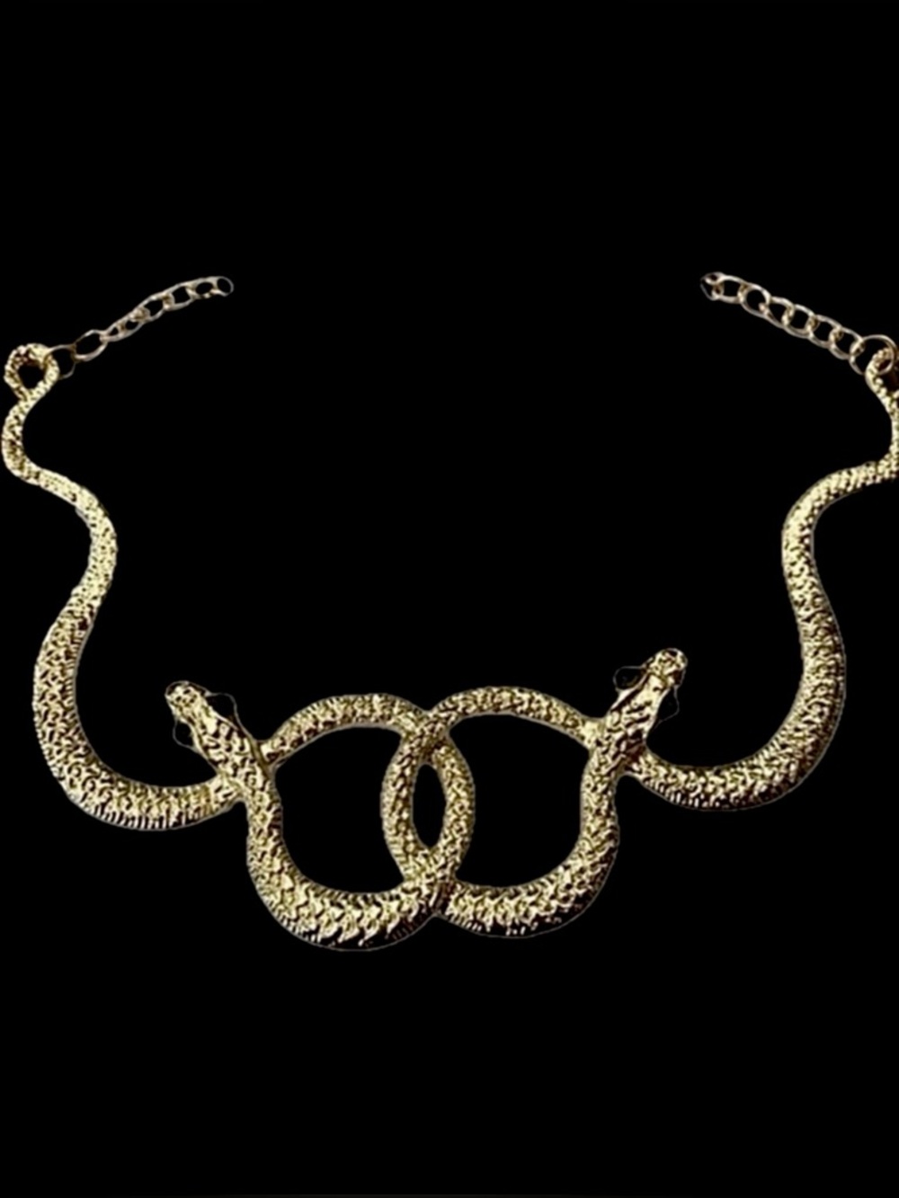 Auryn Gold Snakes Ouroboros Neverending Story Medusa Endless Knot Witch Necklace